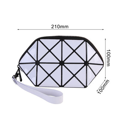 PU δικτυωτού πλέγματος διαμαντιών σπασιμάτων ανθεκτική γεωμετρική τσάντα Makeup συμπλεκτών