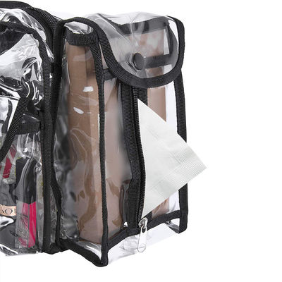 Το διευθετήσιμο λουρί καθαρίζει Toiletry PVC διοργανωτών Makeup 4 την εξωτερική τσεπών τσάντα